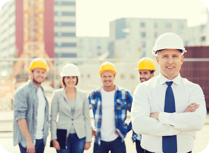 Construction team meeting